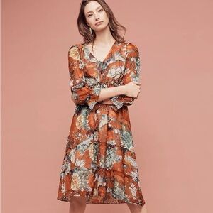 HEMANT & NANDITA Zeri Floral Peasant Dress